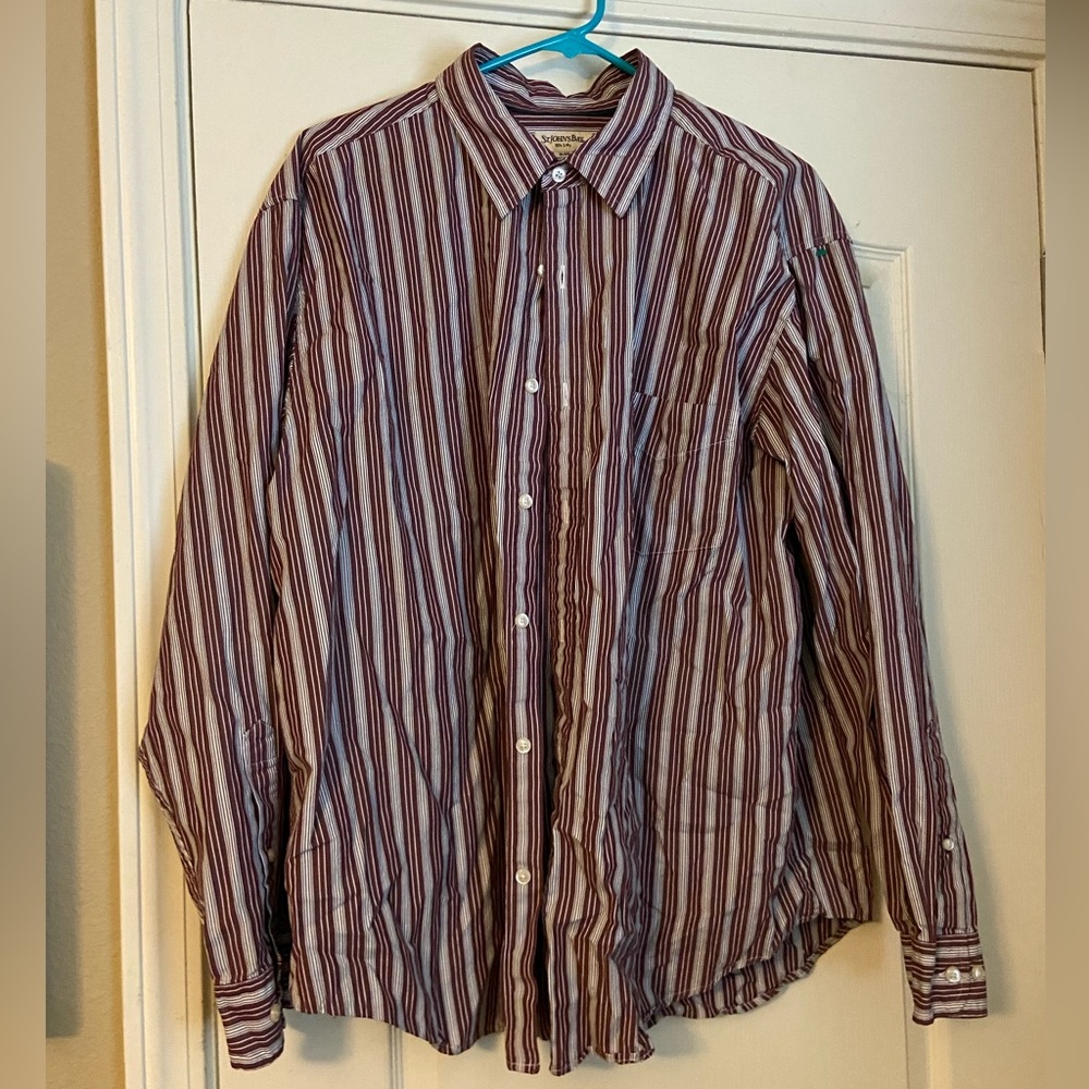 St. John’s Bay 80s Striped Red/Brown Button Up